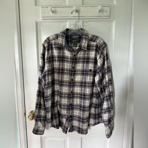 Woolrich Men’s Plaid Flannel Button Down Shirt, Medium